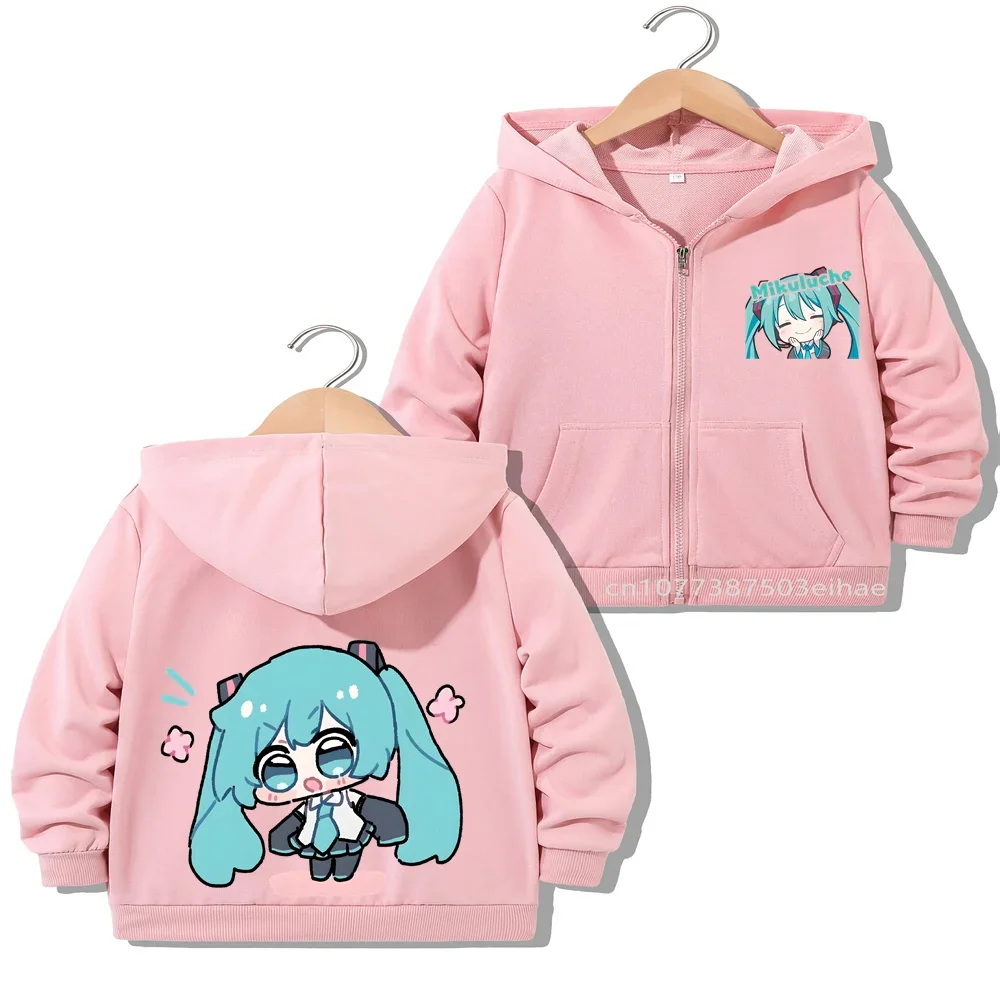 Hatsune Hatsune Miku Zipper Anime Figure Printed Girls Outerwear Spring Autumn Children Overcoat Trendy Anime Themed Children's Clothing - Aliexpress Deal