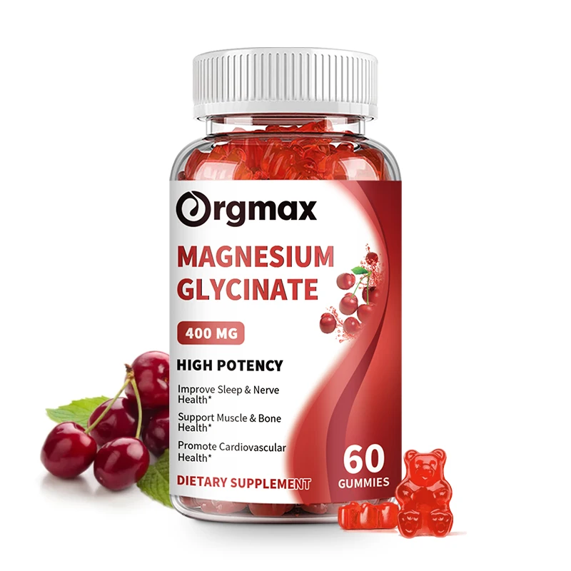 

Orgmax Magnesium Glycinate Gummies Vitamin Calcium Pottasium Coenzyme Q10 60Pcs Sour Cherry Flavour Sleep Quality Supplement