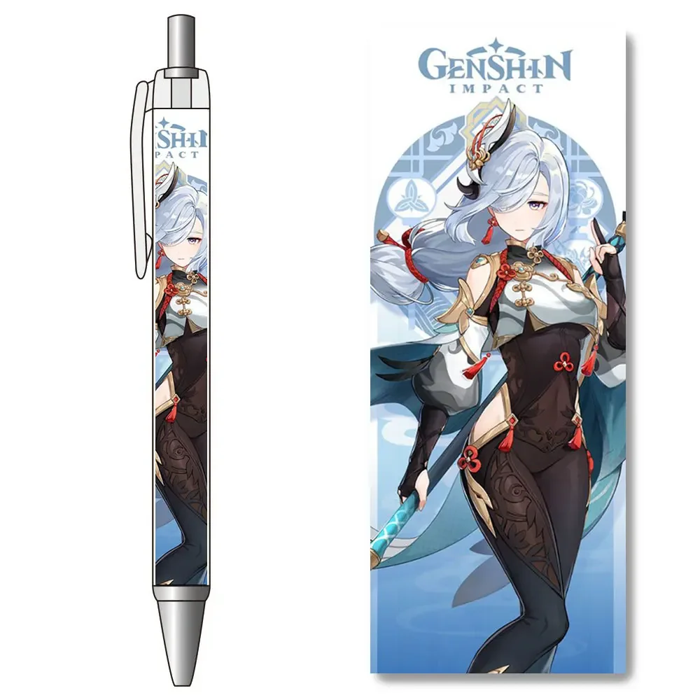 1PCS Genshin Impact Shenhe Gorou Diona Nahida Dendro Black Refills Caneta Gel Pen Stationery Anime Kawaii Girls School Supplies