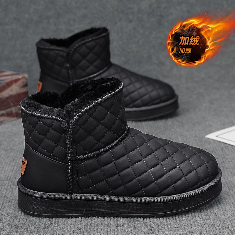 Women Winter Fleece Lined Snow Boots Quilted Upper Anti Slip Thick Sole Warm Short Booties Cold Weather Outdoor Footwear