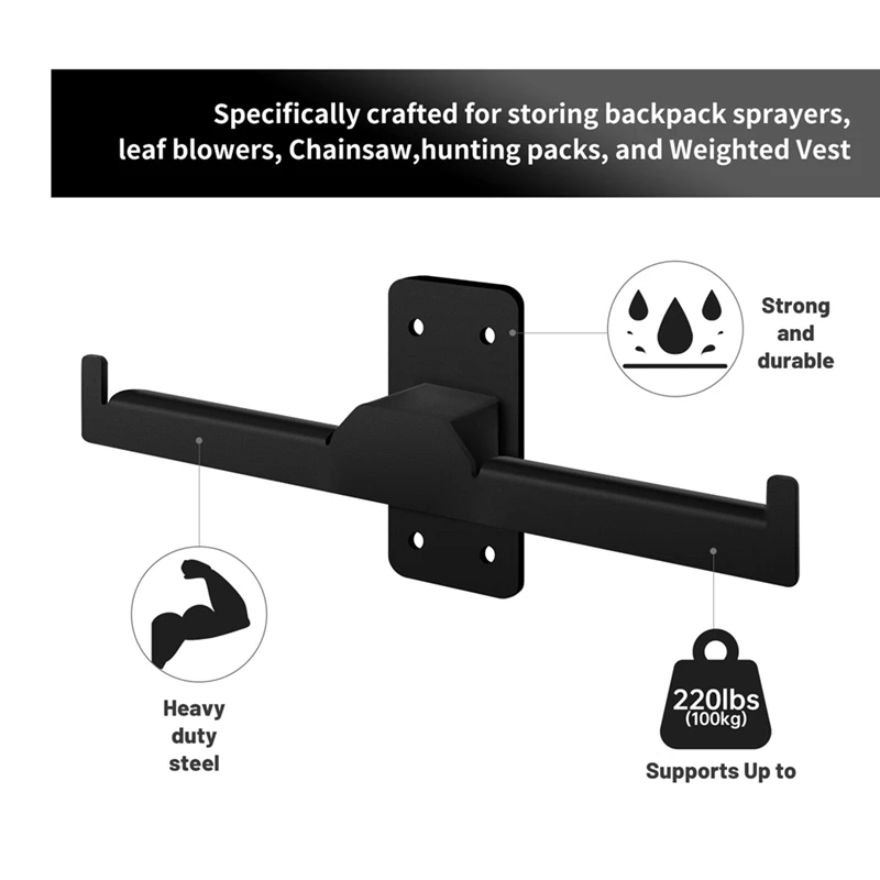 Backpack Blower Sprayer Rack Wall Mount,Leaf Blower Hanger For Garage Wall,Tool Backpack Blower Storage Organizer