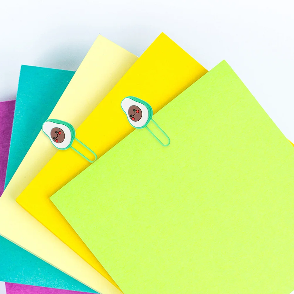 8Pcs Avocado Shaped Paper Clips Cute Small Filing Bookmarks Office School Use Avocado Paper Clips Cute Paperclips