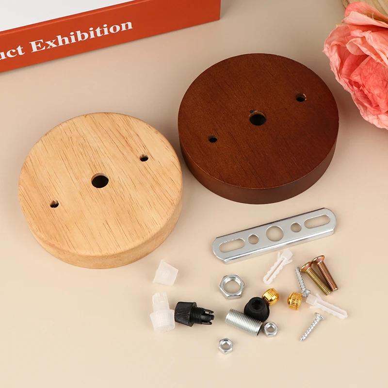 DIY Lighting Accessories 10/12cm Wood Lamp Base Modern Ceiling Plate Wooden Ceiling Holder Pendant Lamp Fitting Chandelier Base