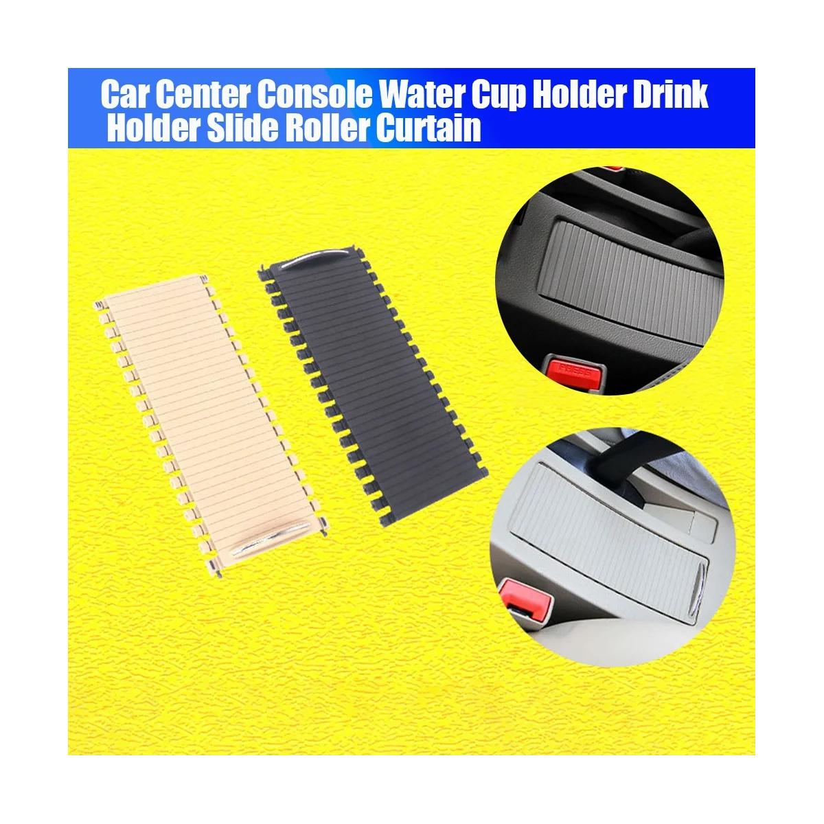 Black BKKYLL-1 Car Center Console Water Cup Holder Curtain for Buick Excelle 2004-2012 Drink Holder Slide Roller Blind