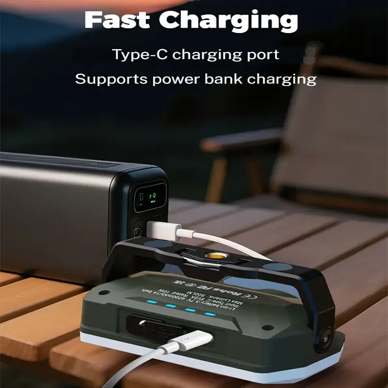 مشرق الفيضانات ضوء العمل 3 ألوان فانوس التخييم قابلة للشحن المغناطيسي مصباح الطوارئ في الهواء الطلق مقاوم للماء لإصلاح الصيد #6