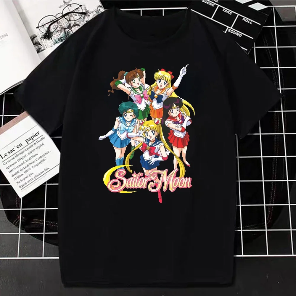 2024 New Sailor Moon Anime printed Tshirt Summer Fashion Casual Cute Fans Gift Tops Summer Casual Hipster Clothes Streetwear Tee