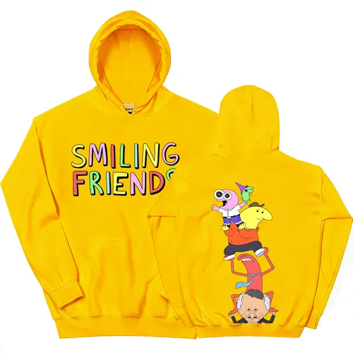 Imagen 1 del producto Sudaderas con capucha con estampado de amigos sonrientes de Anime Alan Mr.Frog Glep Pim Charlie Mr. Boss sudaderas de invierno de manga larga con capucha para hombres