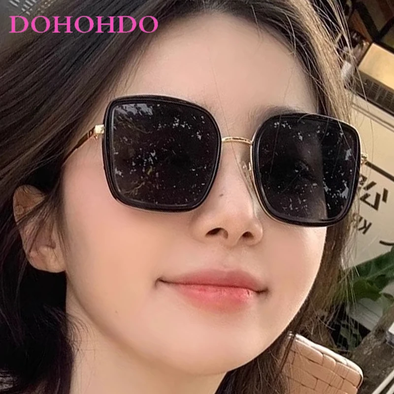 

Big Frame Metal Square Sunglasses Women Men Trend Fashion Luxury Brand Classic Outdoors Driving Shade Sunglasses Unisex UV400