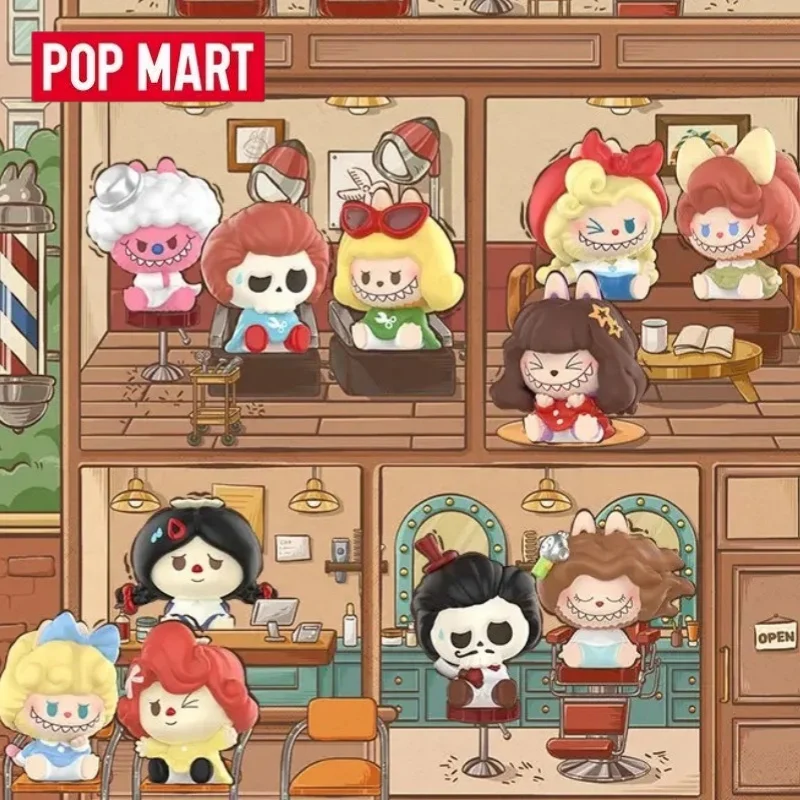 POP MART POP BEAN LABUBU THE MONSTERS HAIR SALON Серия Blind Box: Слепая коробка-сюрприз, настольное украшение, милая модель, подарок, игрушки в слепой упаковке
