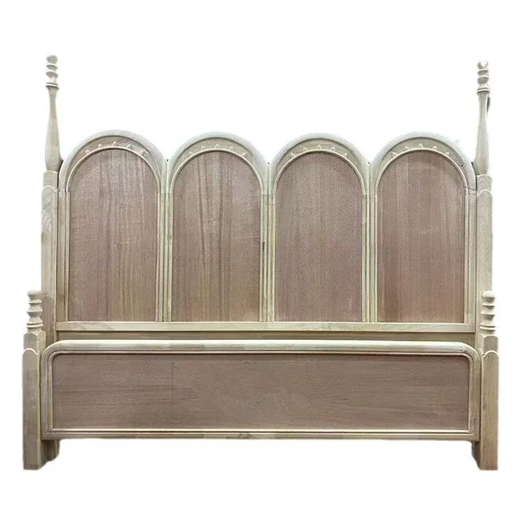 

Medieval style, solid wood bed, American style, retro, double, high-end, villa, French style