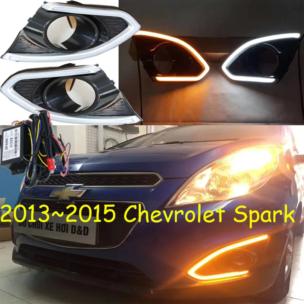 

Car bumper headlight for Spark daytime light 2013~2015y DRL car accessories LED headlamp for Spark fog light