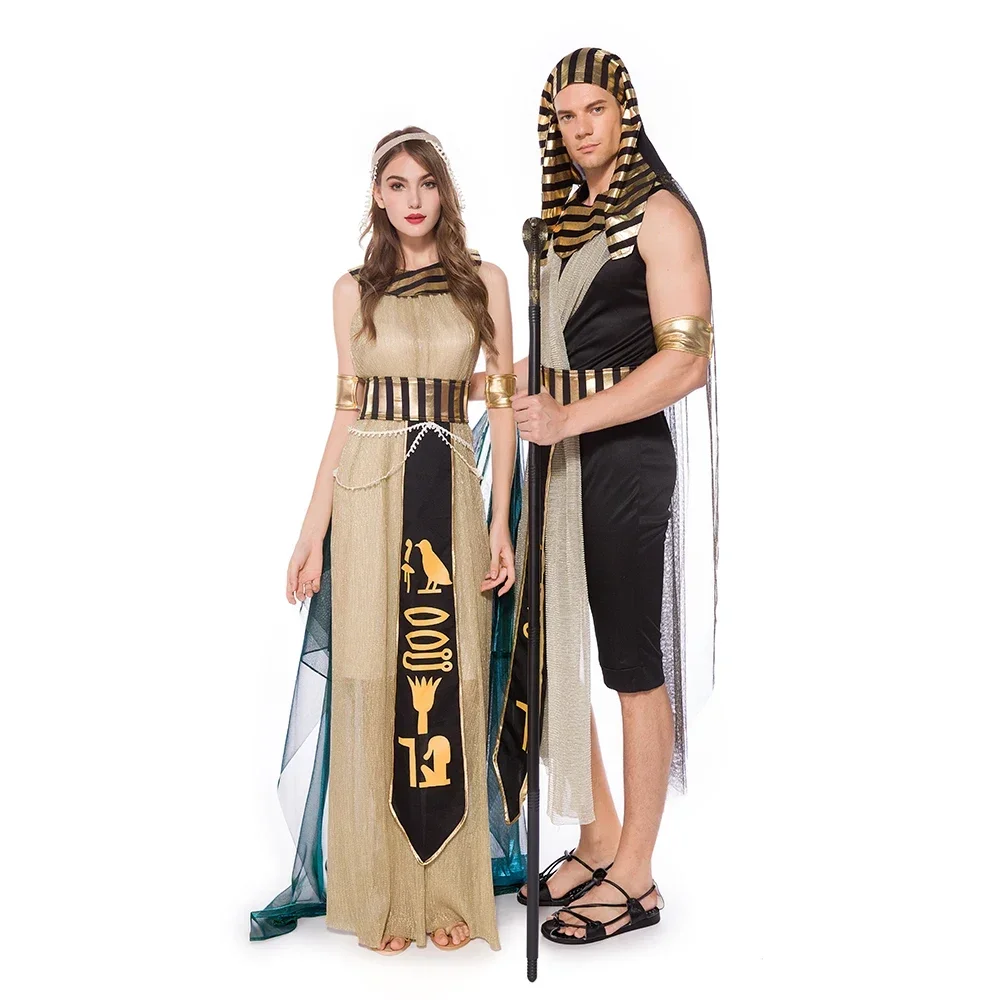 Costume da donna sexy Cleopatra Regina egiziana Cosplay Uomini adulti Costumi da faraone egiziano Vestito da festa operato da Halloween