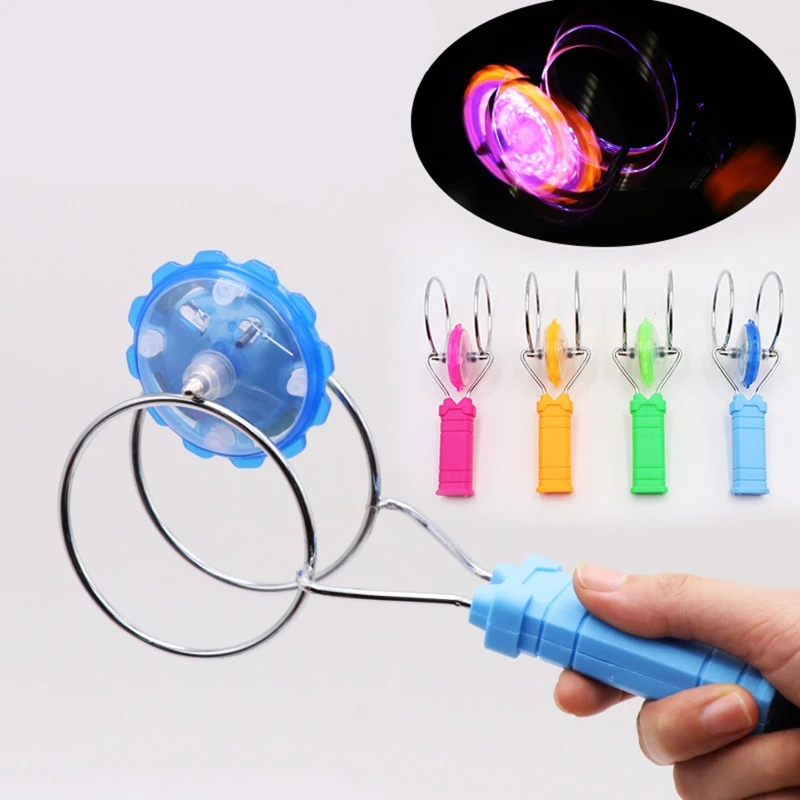 77HD Magnetic Wheel LED Flashing Spinning Top Spinning Top Rail Rolling Flywheel Yoyo Ball Toy for Kids Gifts