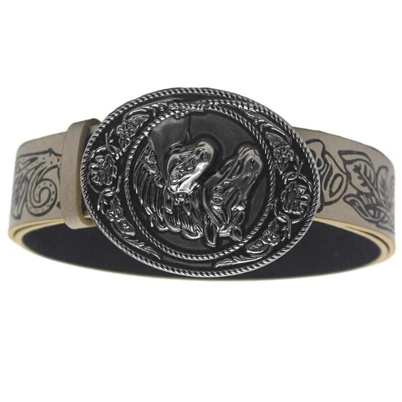 Fashion Belt For Men Clothing PU Leathers Belt Western Cowboy Strap Waistband