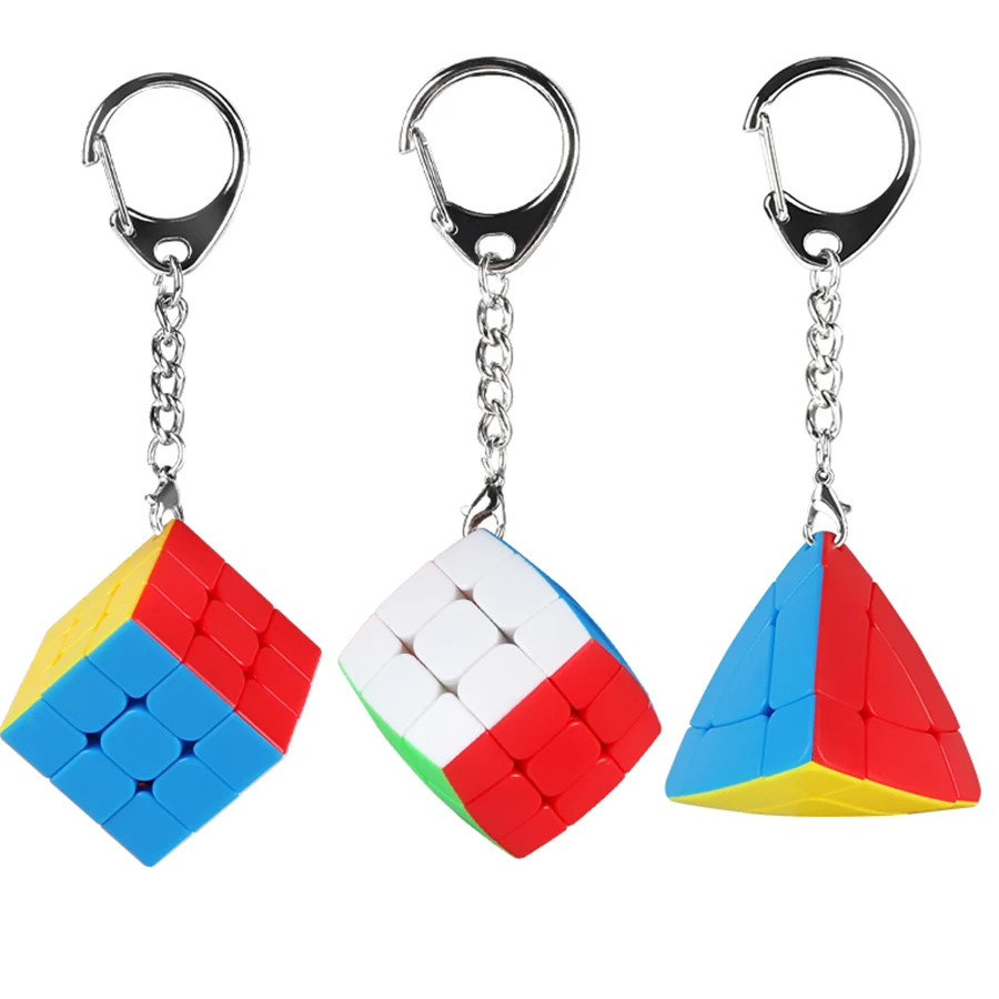Mini Magic Cube Keychain Rings, Magic Cube、Magic Tower 3x3x3 Key Ring, Decoration, Ornament High Quality Toys Party Gifts