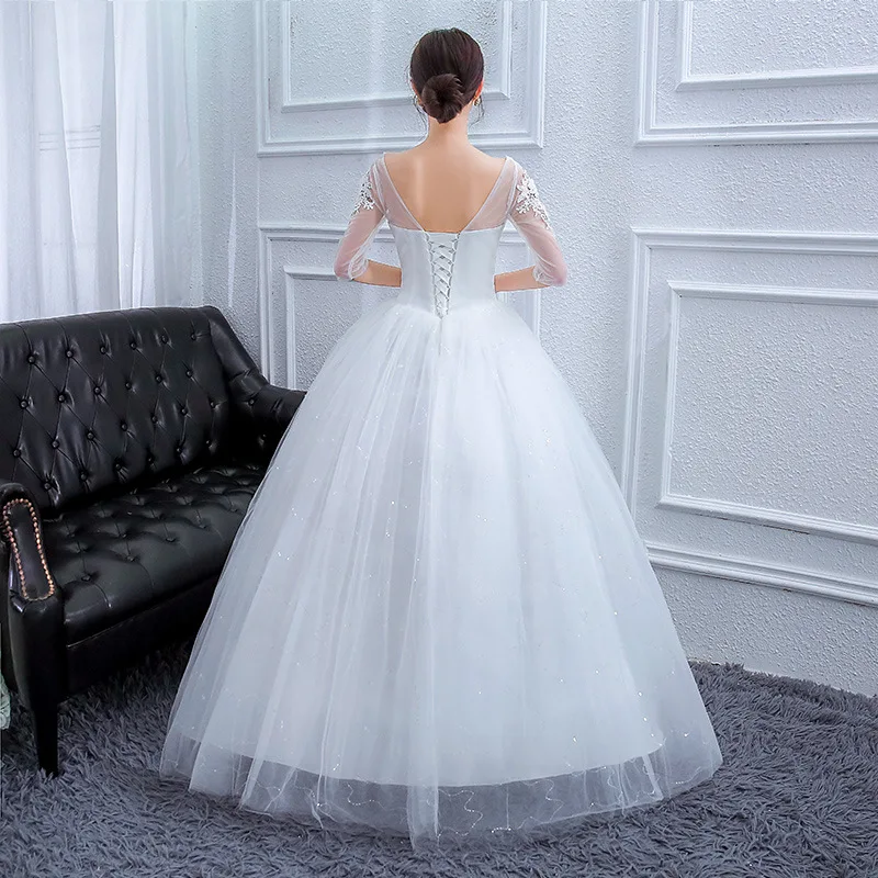 Plus Size Wedding Dress Sticker Decoration White Large Wedding Dresses Elegant and Fashionable Floor Length Wedding Dress