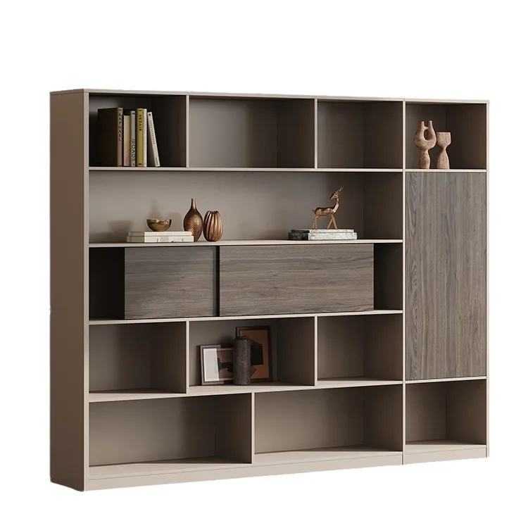 Floor file cabinet boss manager office simple background cabinet modern wood grain color locker data cabinet