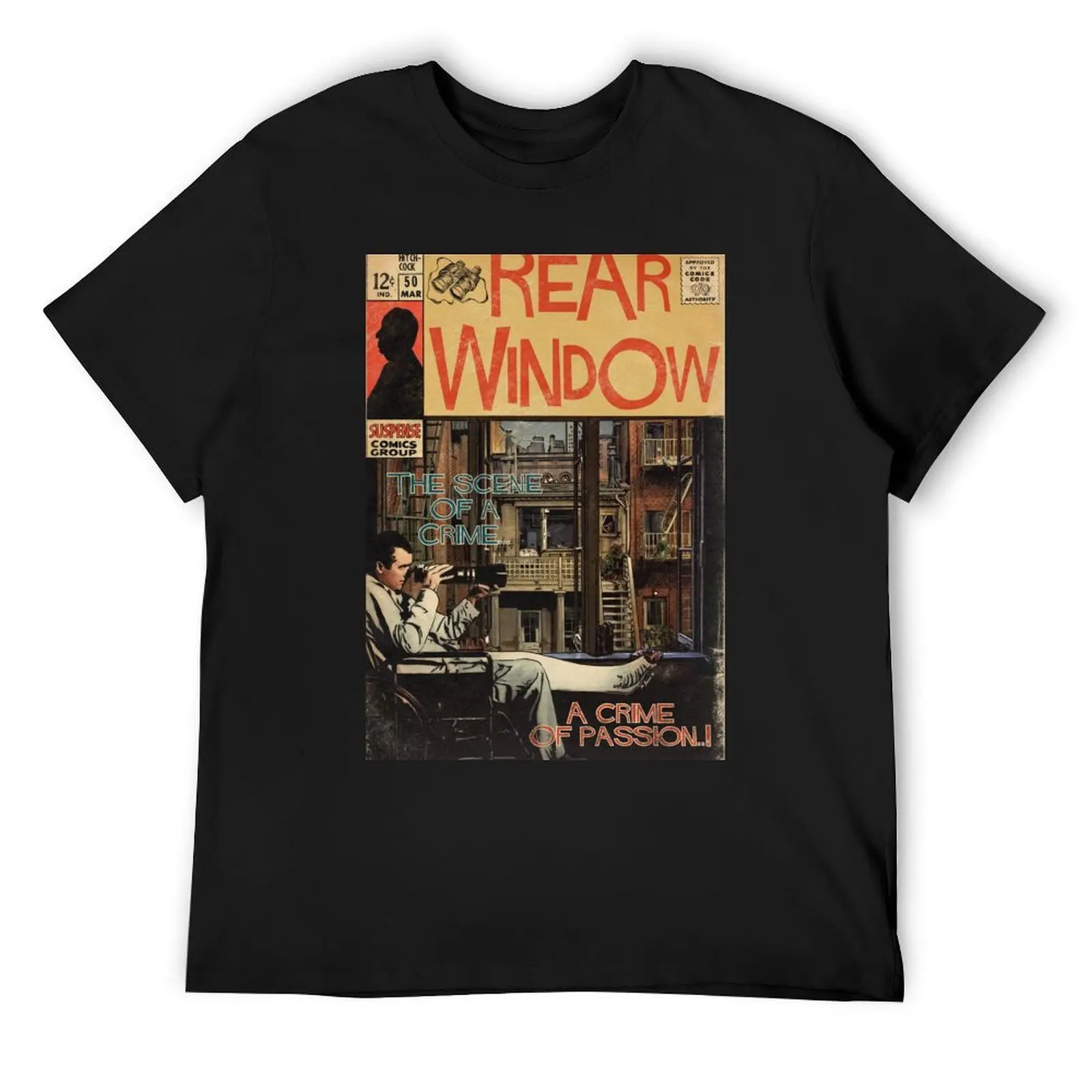 

Rear Window - Alfred Hitchcock Comic Book Fan Art T-Shirt blanks sublime funny costumes mens graphic t-shirts