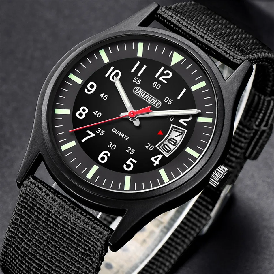 Fashion Mens Calendar Watches  Hands Clock Luxury Military Sports Quartz Wristwatch Men Casual Nylon Watch