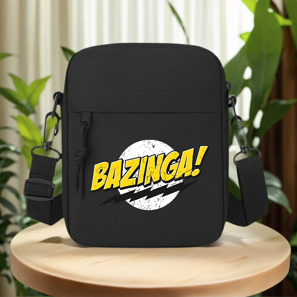 Comic speech bubble words BAZINGA! Men Crossbody Bag Single Shoulder Women Cartoon Anime Film Printing Design Unisex