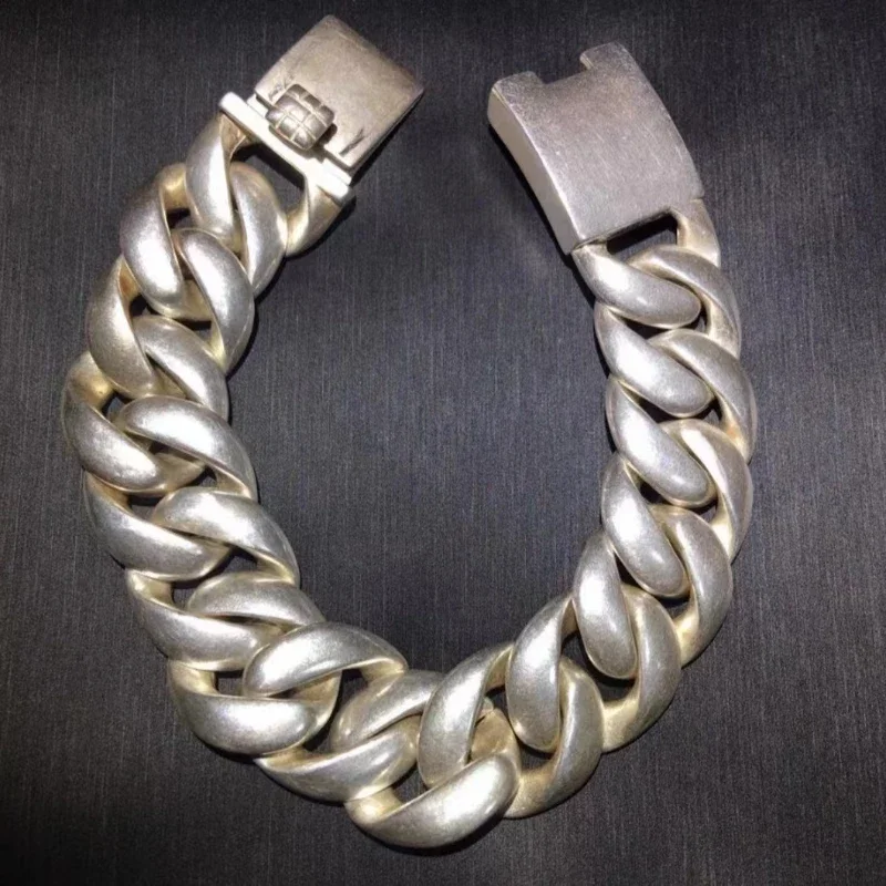 Tibetan Silver Bracelet Fashion Bracelet Personalized Simple Jewelry Exquisite Workmanship Couple Men Women Gift
