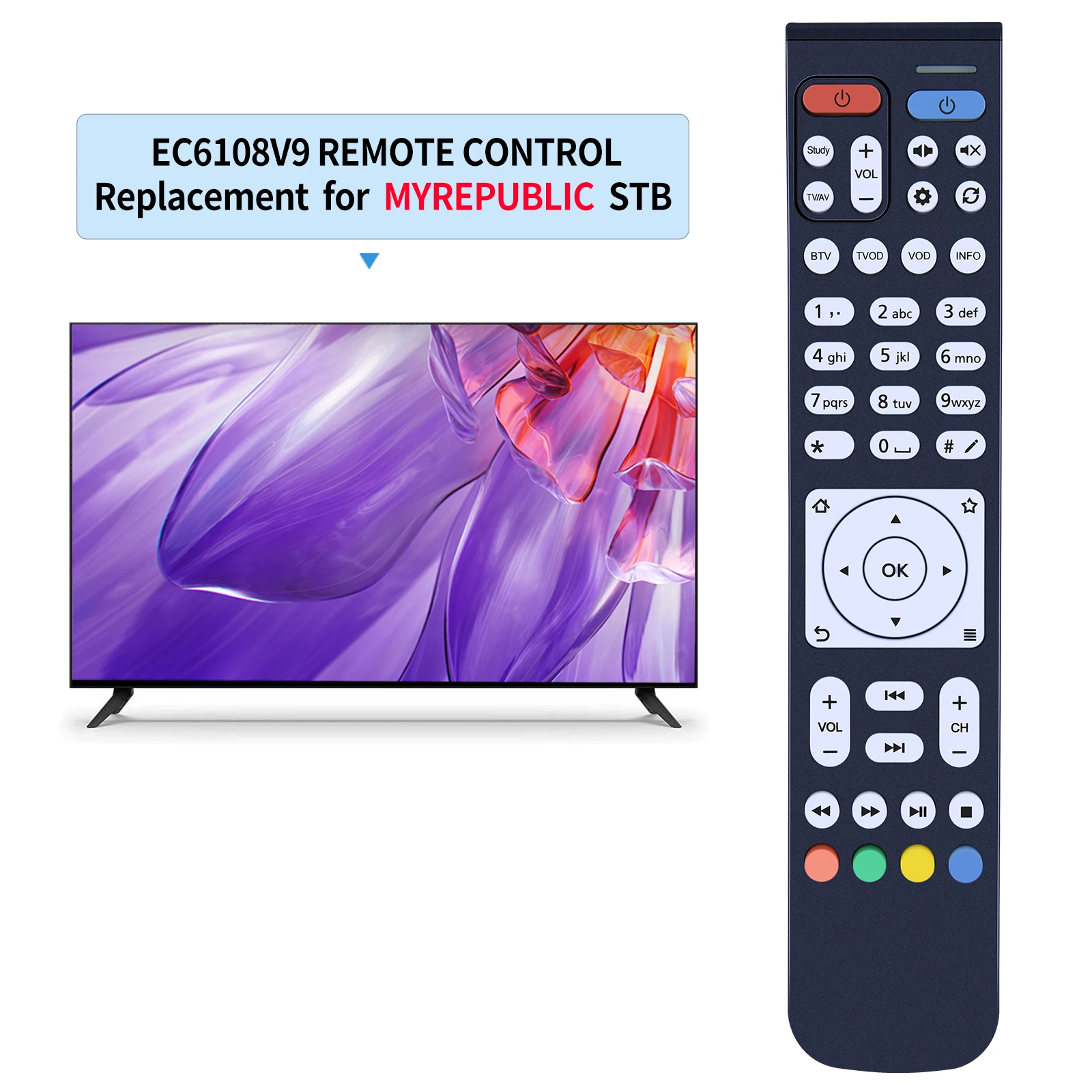جهاز تحكم عن بعد لـ MYRETON STB ، huoy EC6108V9 ، TV BOX ، جديد