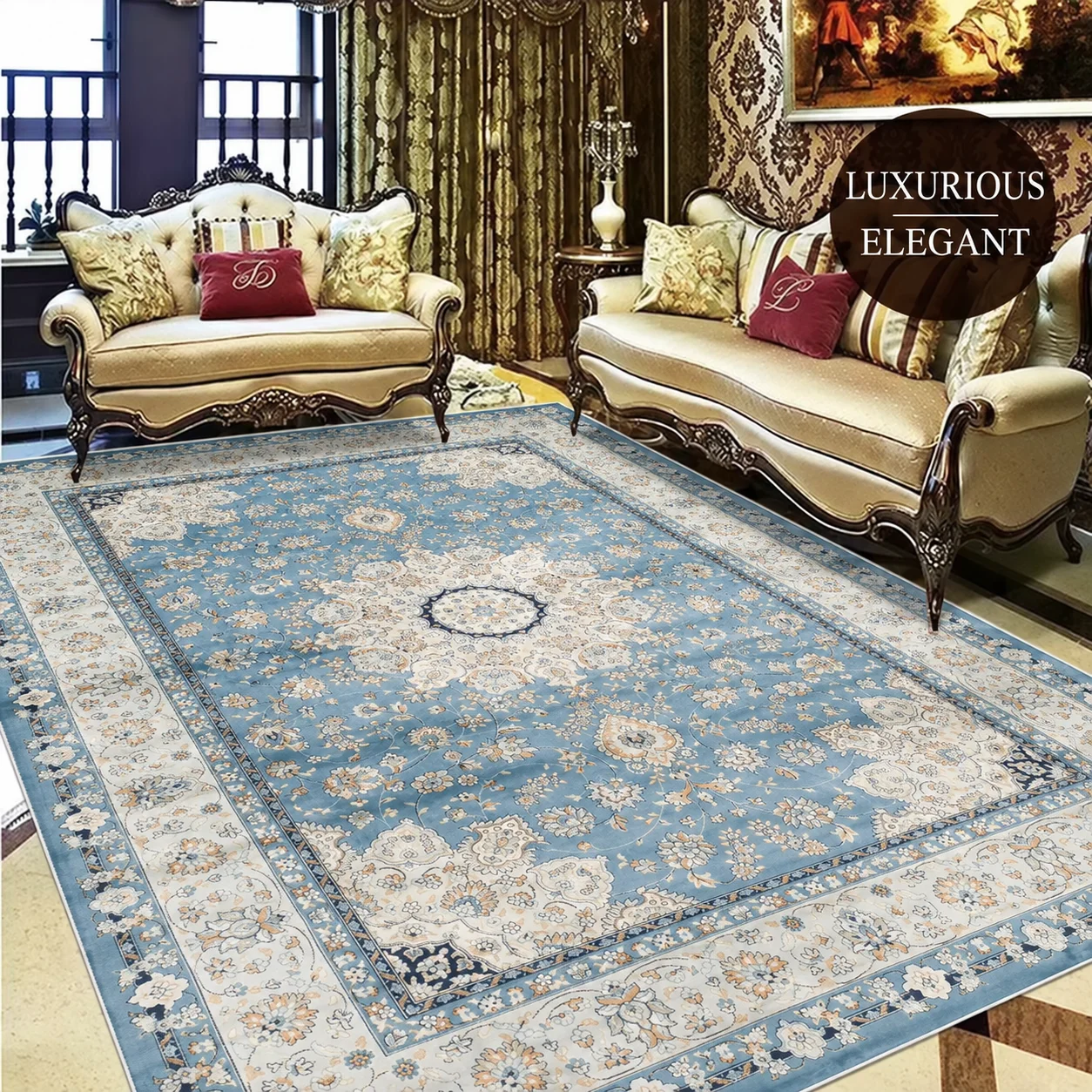 Ethnic Style Carpet for Living Room Home Decoration Bedroom Carpets Large Area Luxury Rug American Hairless Coffee Table Mat