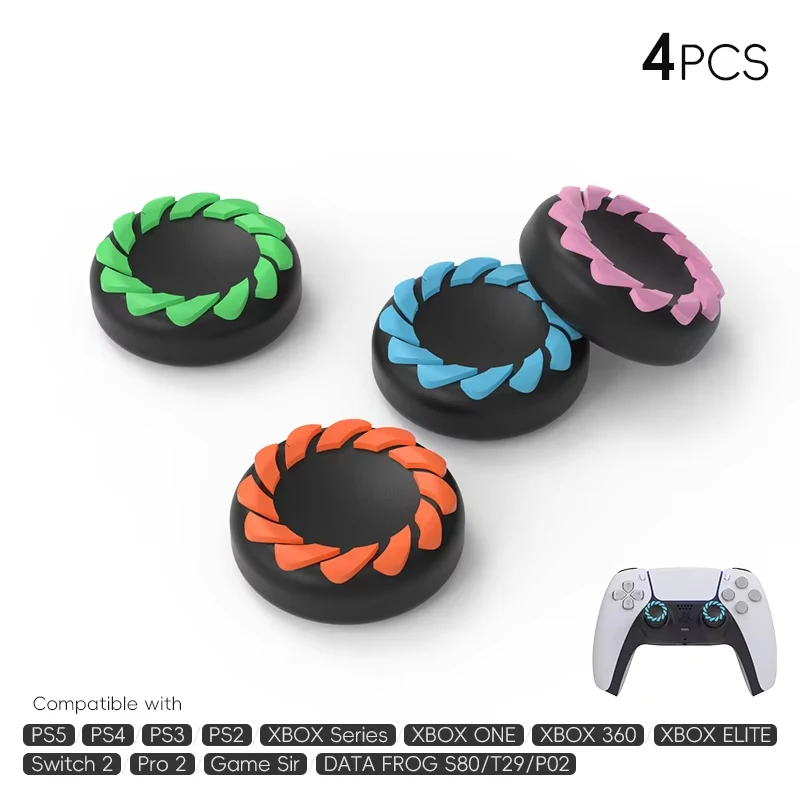 DATA FROG 4PCS Silicone Thumb Grips Cap For PS5 PS4 Pro Slim PS3 Xbox Series X S One 360 Controller Joystick Cover