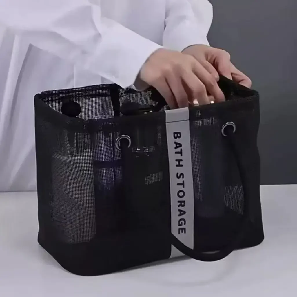 Kosmetiktasche mit großem Fassungsvermögen, tragbare Reisewaschtasche, transparente Dusch-Make-up-Tasche, Unisex-Toilettenartikel-Organizer – Detail 1