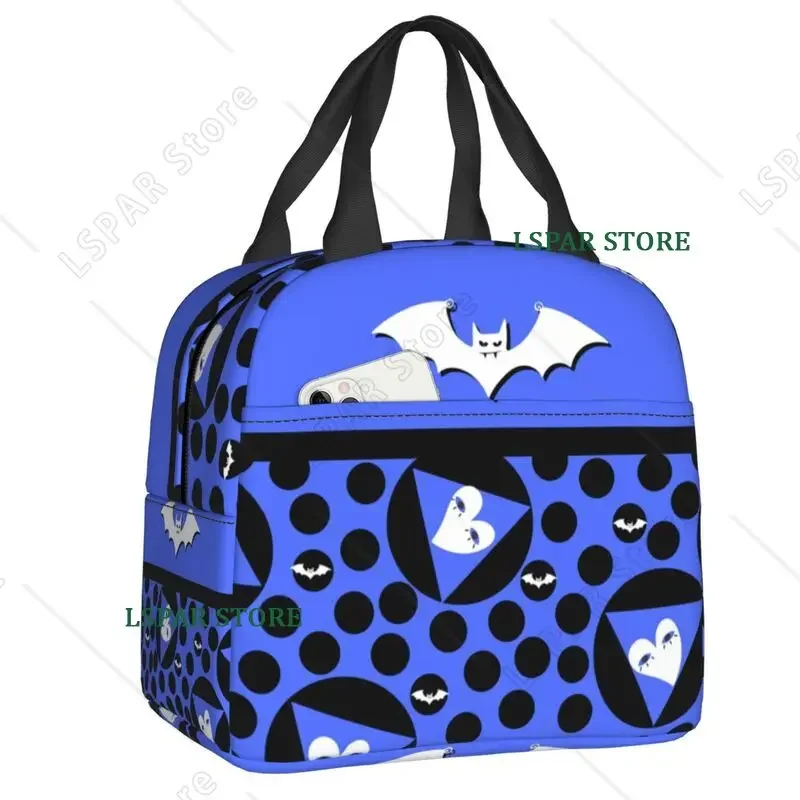 Bats And Stars Lunch Bag Halloween Goth Cooler Thermal Insulated Lunch Box For Women Kids School Beach Camping Food Tote Bags