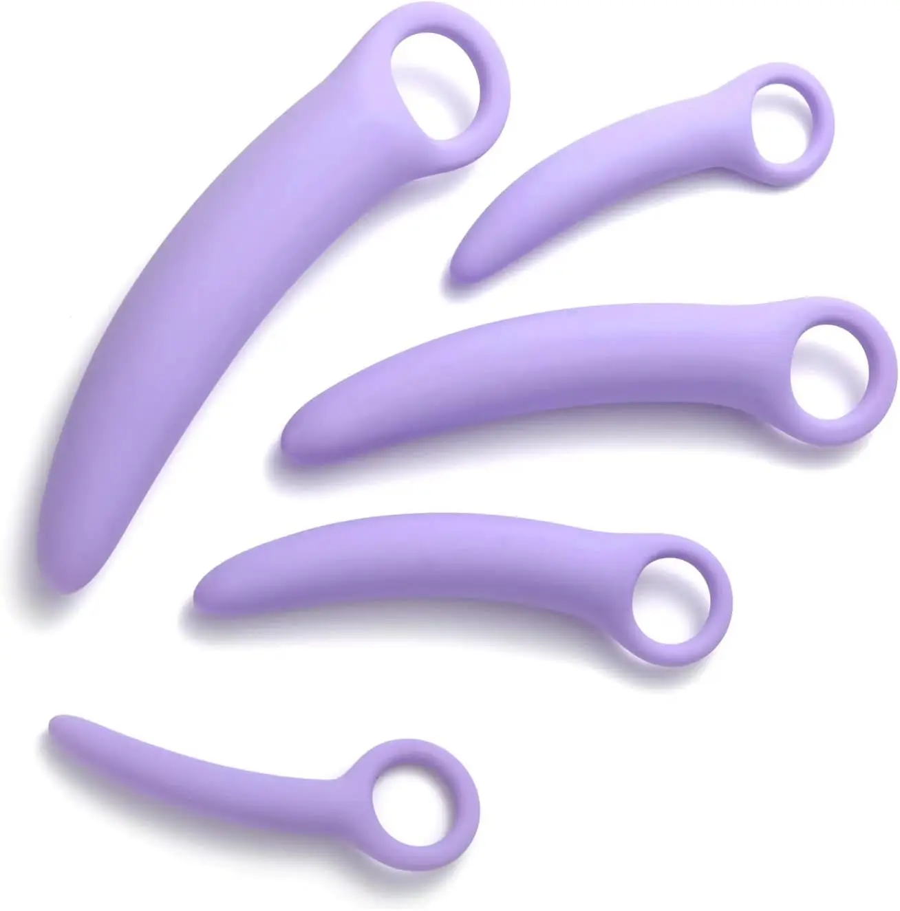 5 Pack Silicone Pelvic Floor Muscle Dilator Trainer Set,Pelvic Wand Massager for Women，Pelvic Floor Strengthening Device - Purp - Image 5