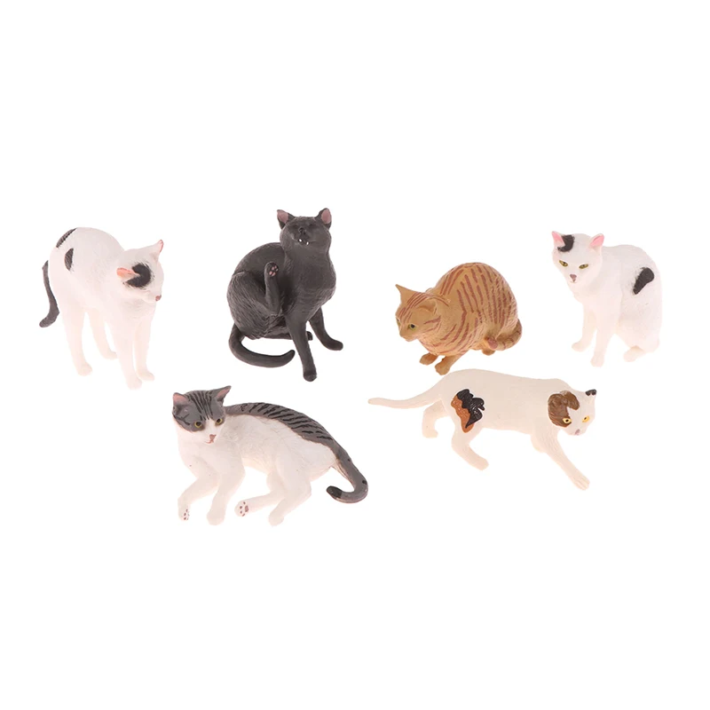 Mini Simulation Cat Figures Simulation Animal Model Lying Orange Cat Figurine Desktop Decoration Mini Pet Cat Model Ornament