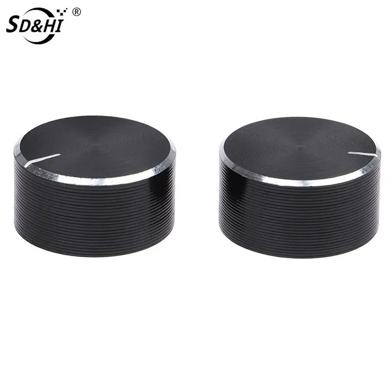 1Pcs Black 6mm Potentiometer knobs Caps Knurled Shaft Potentiometer Control Knob Diameter 26x14mm Aluminum Switch Knob