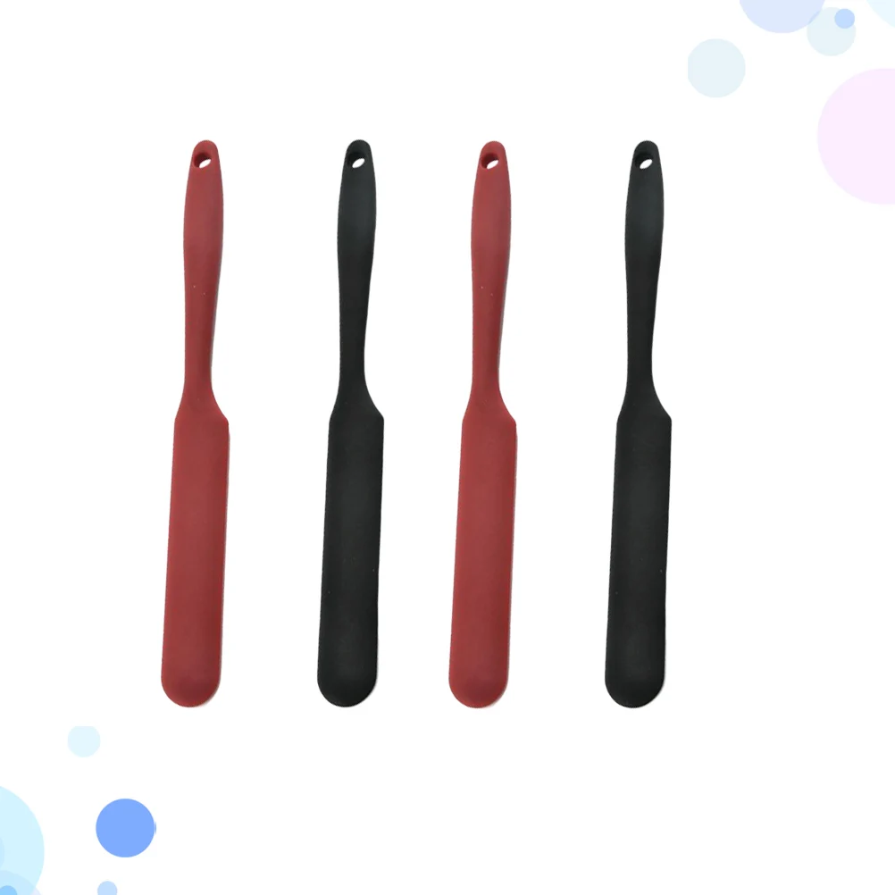 

4 Pcs Spatulas for Baking Cake Pan Pastry Mixing Tool Silicone Black Ware
