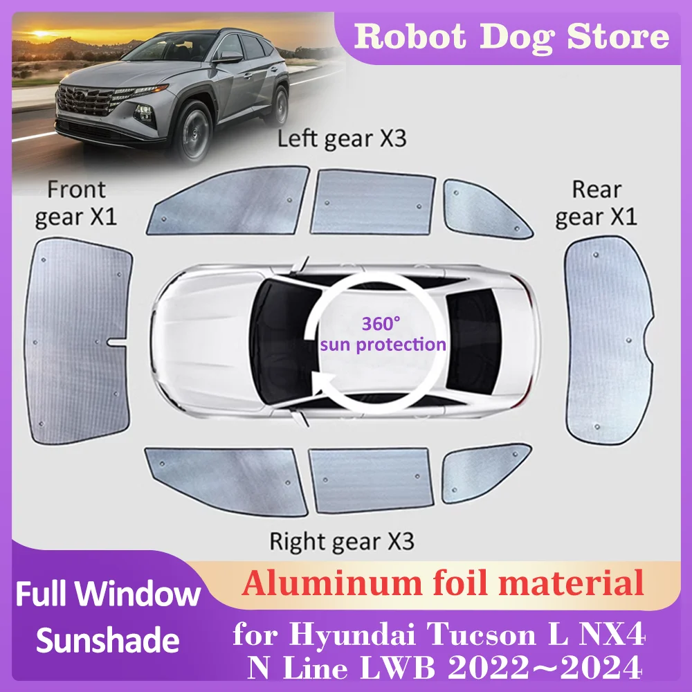

Car Sunshades Mat for Hyundai Tucson L NX4 N Line LWB 2022~2024 Roof Windows Sun Visor Windshield Curtain Sunroof Accessories
