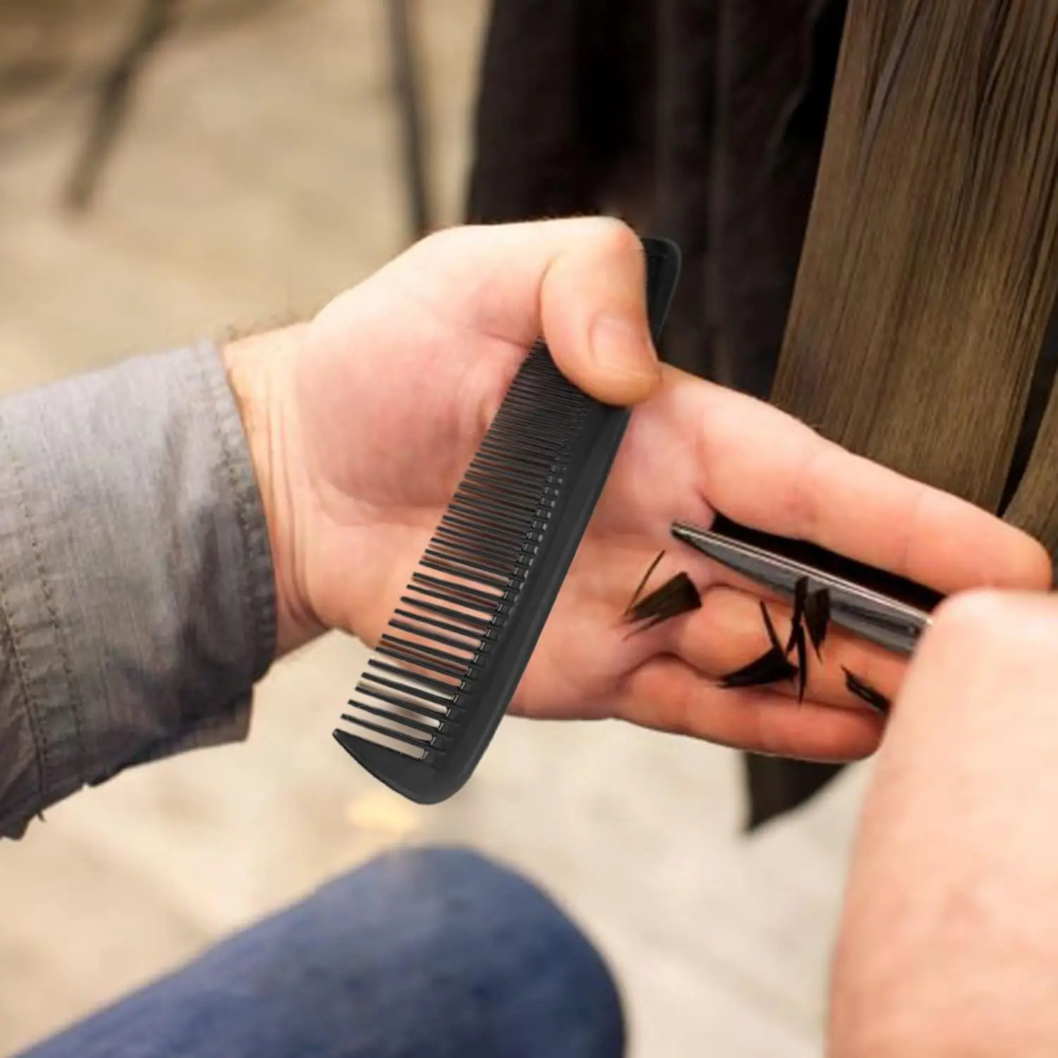 12pcs portable plastic anti-static double-sided dense toothed hair combs salon hair comb tools Special for real hair wigs