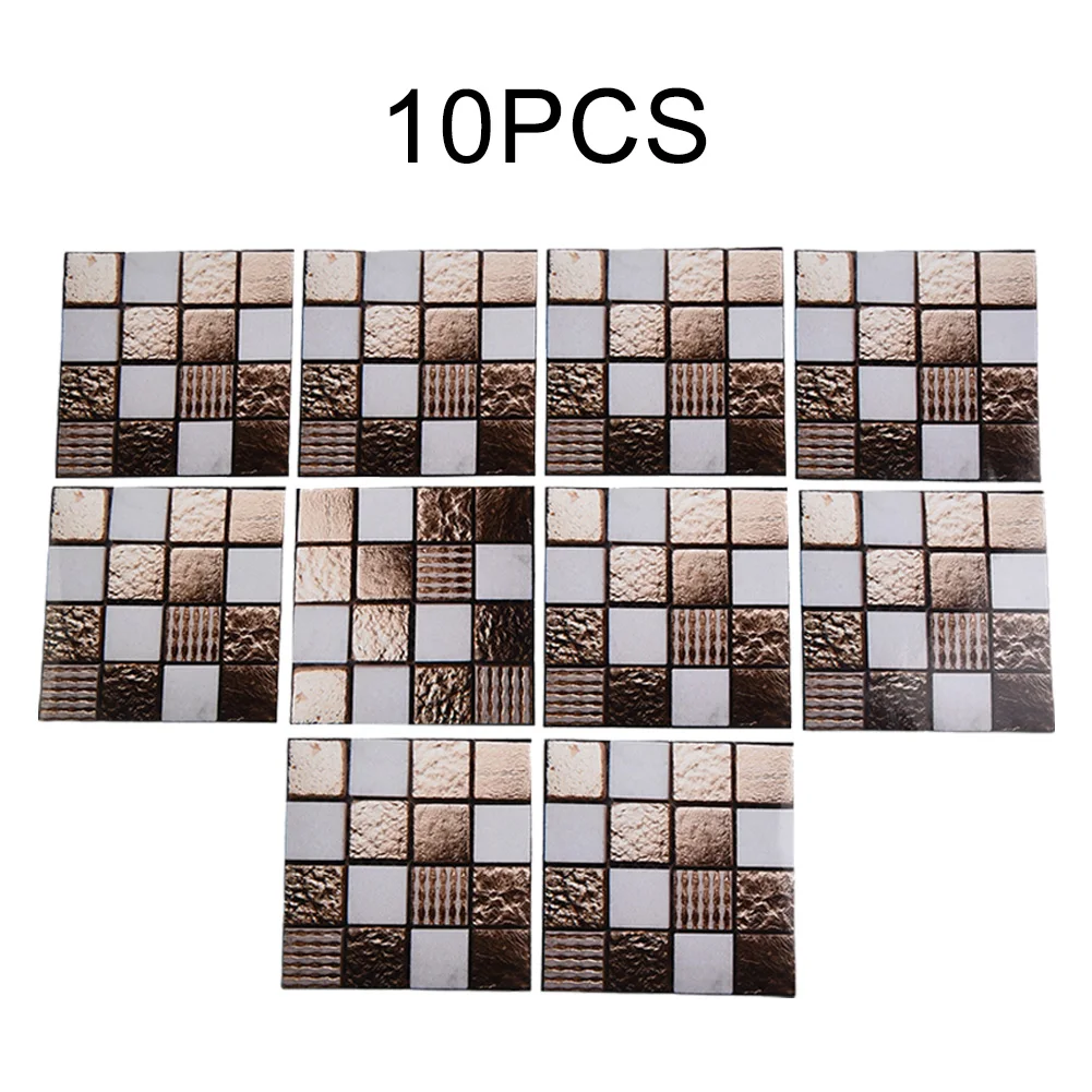 Wall Tiles Wall Stickers Waterproof 10pcs Backsplashes For Bedroom Walls Mosaic Oilproof Flexible And Humidity