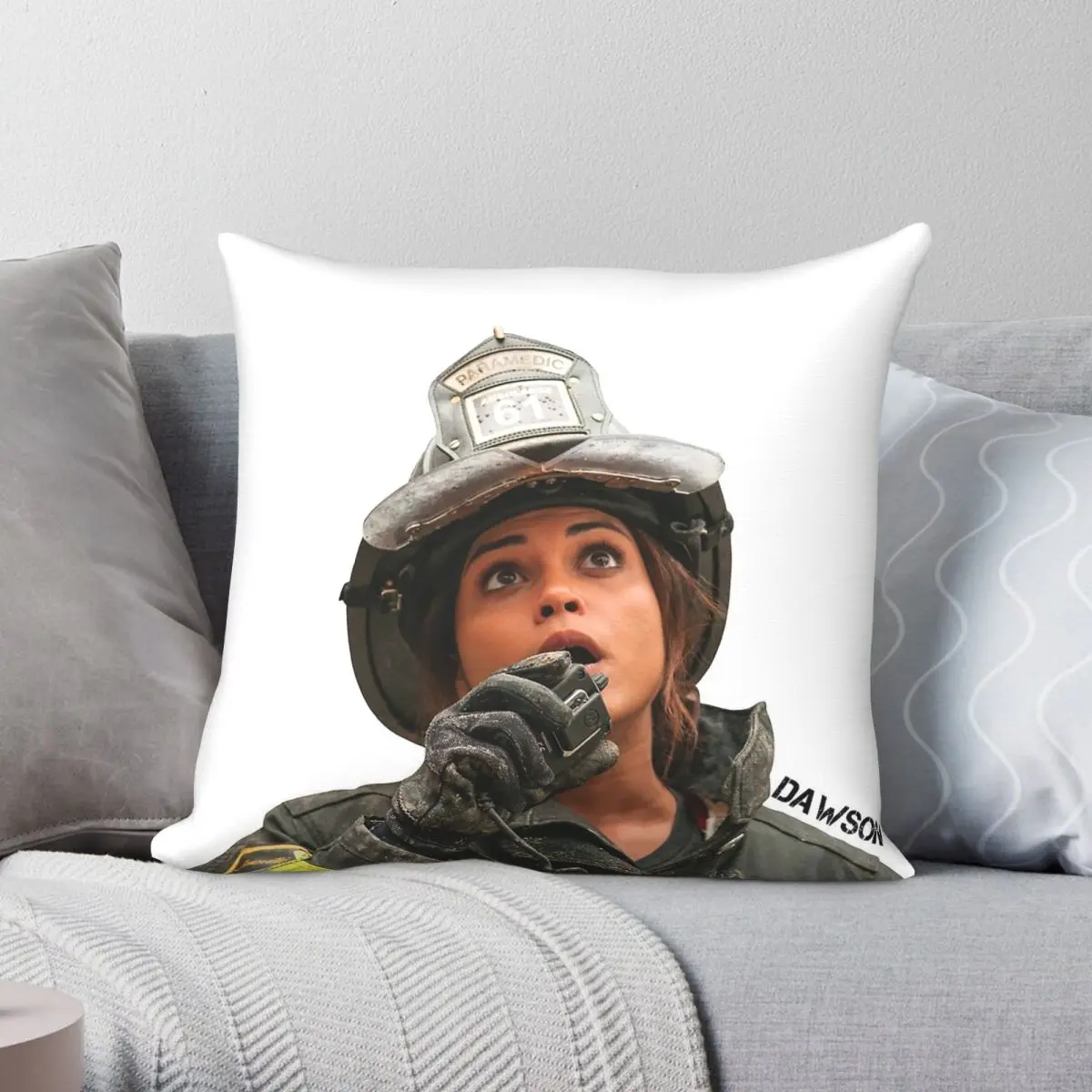 Funda de almohada Chicago Fire Gabriela Dawson Monica Raymund, funda de almohada decorativa con patrón de terciopelo y lino de poliéster, funda de cojín para coche