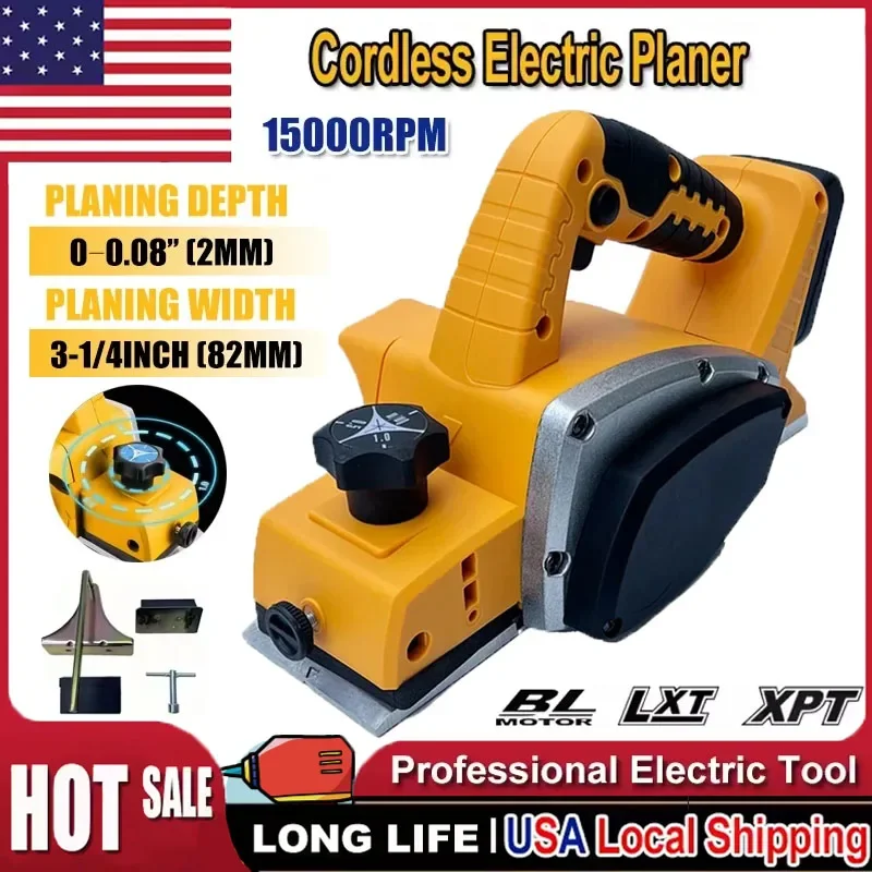 

Fit DeWALT Brushless Electric Planer 15000RPM Cordless Router Trimmer Handheld Woodworking Power Tools For 18V Battery
