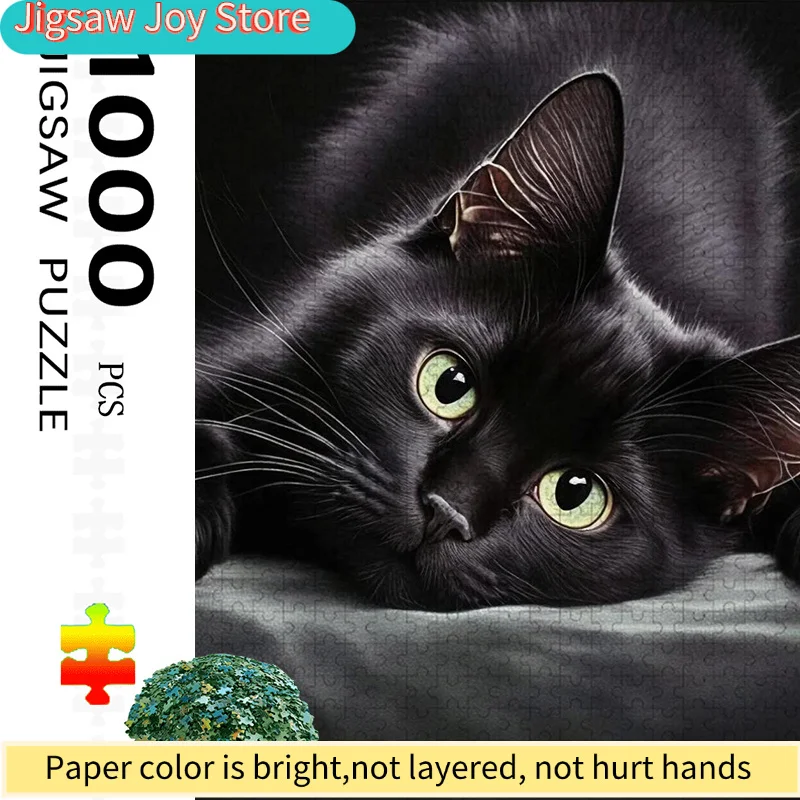 

Пазл «Черная кошка» — крупномасштабный портрет кошки с изображением более 1000 кошек, увлекательная и увлекательная головоломка для подростков, портативная коробка, Scratch-R