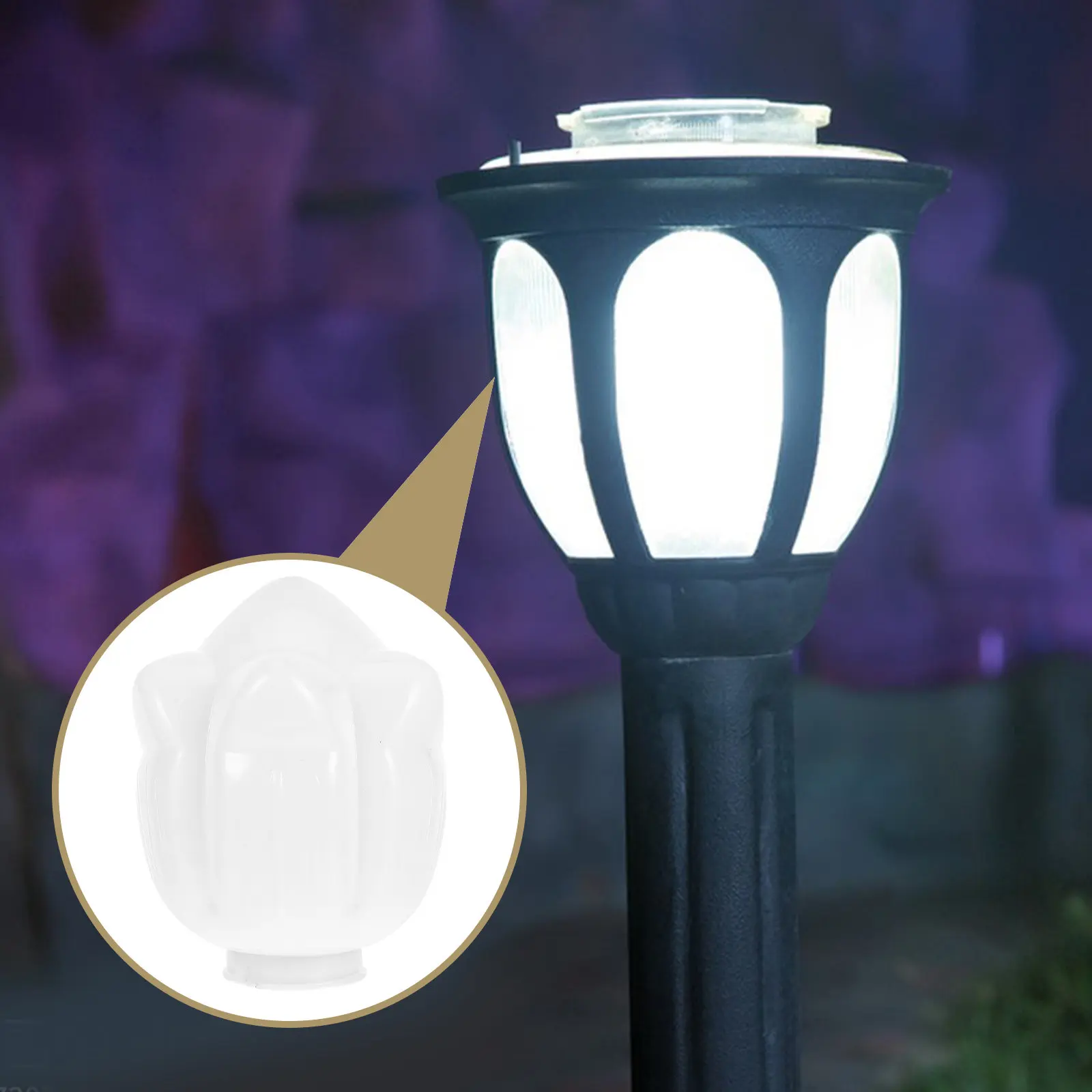 

Lotus Outdoor Lampshade Weatherproof White Acrylic Flower Light Globe Decorative Modern Lamp Post Cover for Garden Patio Pathway