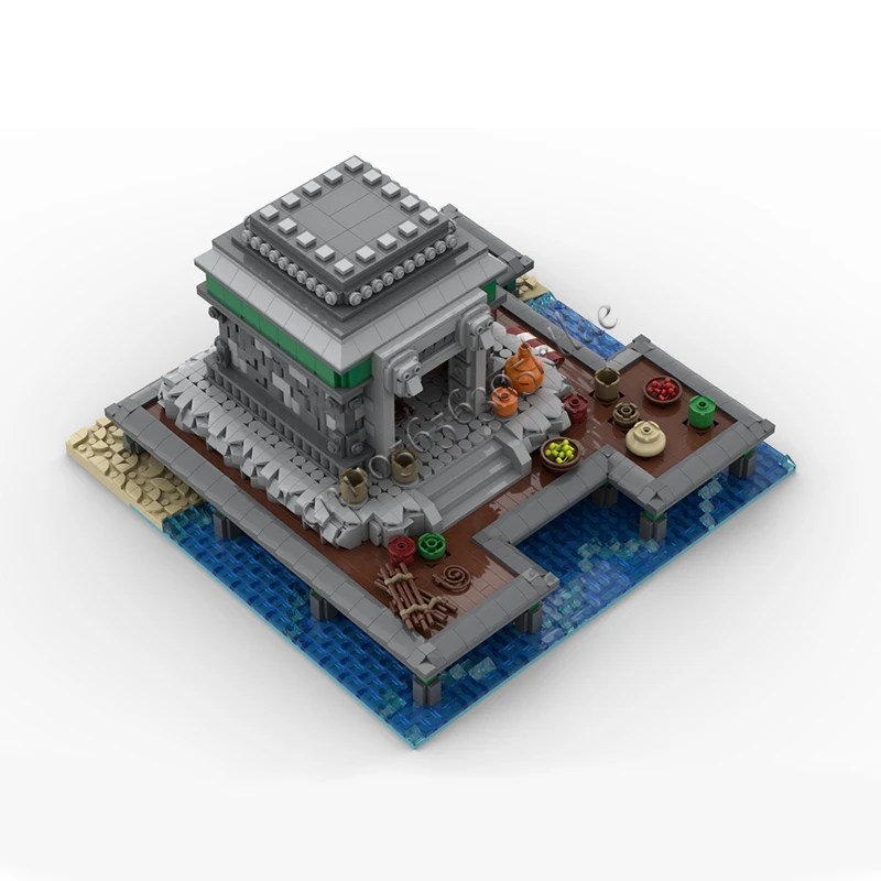 2950개 조각 하우스 스트리트 무역 부두 얕은 해저 MOC 맞춤형 모듈식 블록 어린이 인기 DIY 크리스마스 장난감 선물