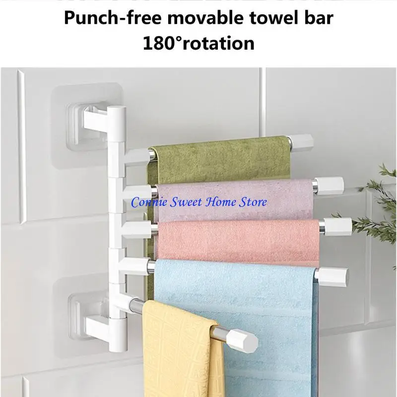 LXAF Creative Towel Bar Wall Mount Bathroom Towel Rack Holder Storage Space Saving Towel 2/3/4/5 Ar