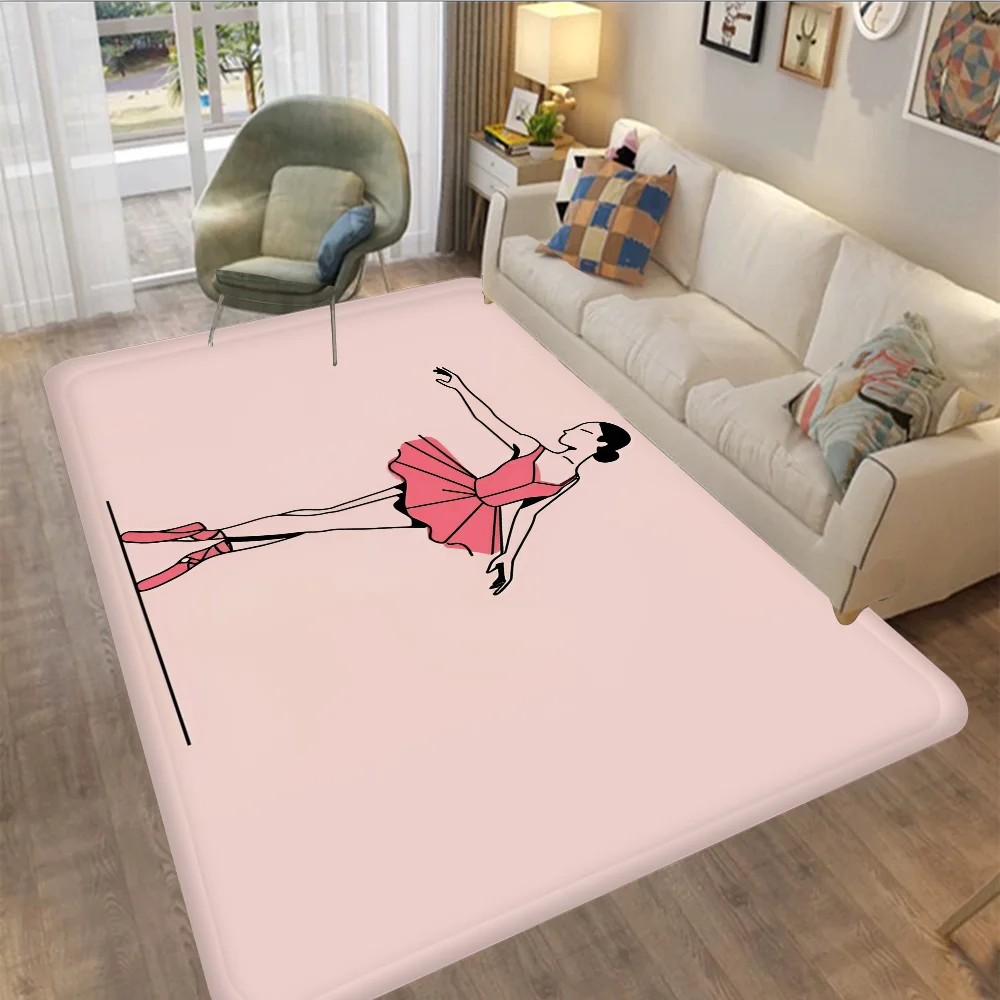 

Ballet Art Hallway Carpet Washable Non-Slip Living Room Sofa Chairs Area Mat Kitchen Doormat Area Rug