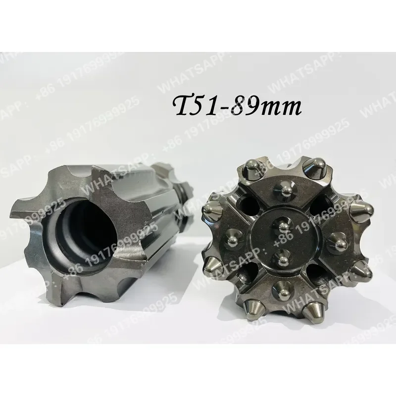 T51 102mm Retractable Threaded Carbon Steel Rock Drill Button Bit Forging Drilling Tool for Quarrying Well Coal Applications