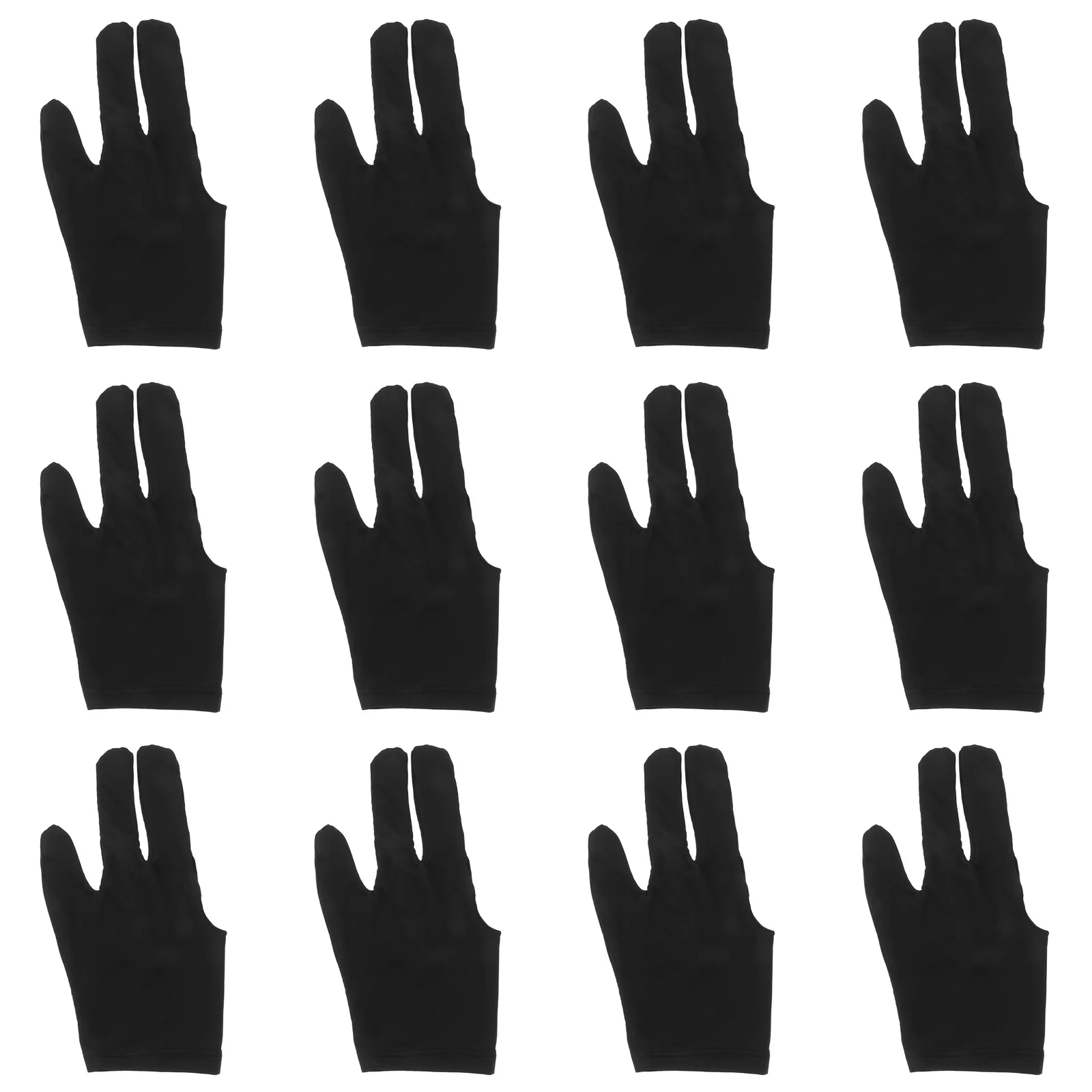 

12 Pcs Pool Gloves Snooker for Accessories 3 Finger Billiards Cue Three Accessory
