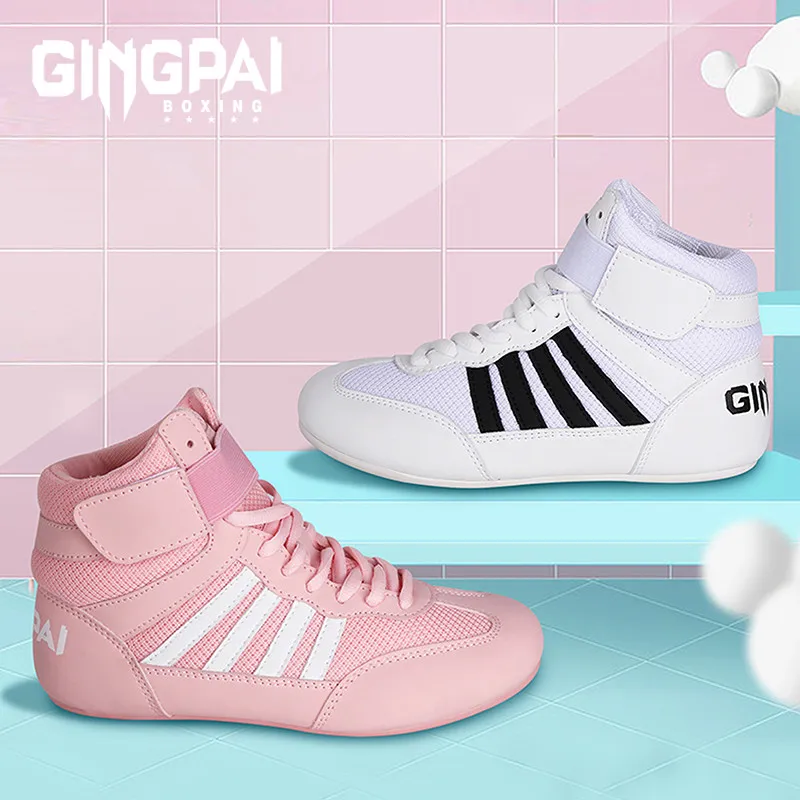 GINGPAI Professional Men Women Wrestling Boots Boxing Shoes Couples Anti-Slippery Sneakers Mens Breathable Wrestling Boots