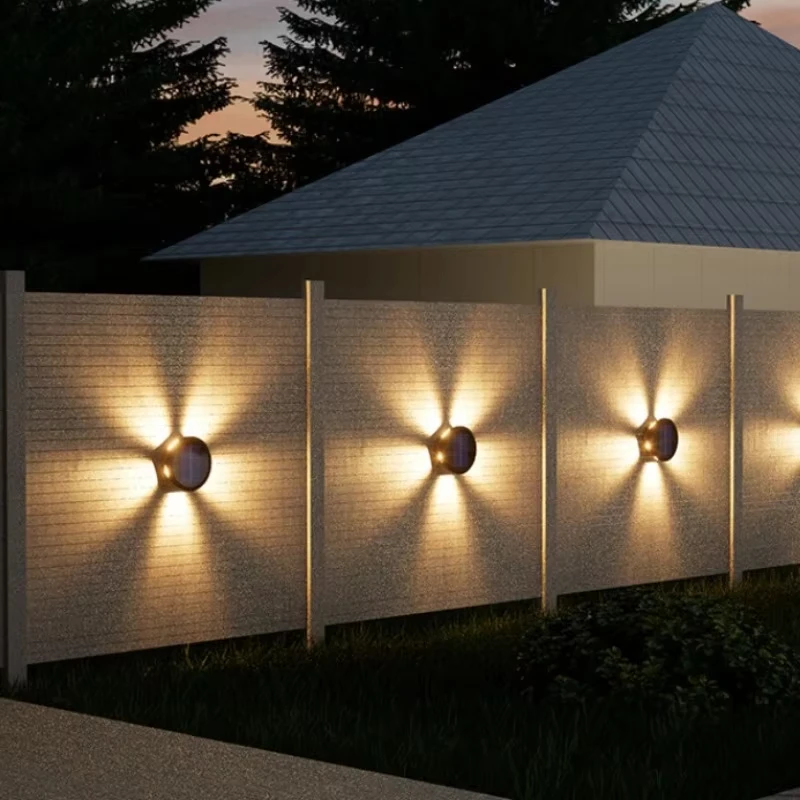

Solar Light Outdoor Waterproof 1200mAh Lithium Battery Solar Powered Lamp for Wall Outdoor Step Fence Yard Patio Garden Light