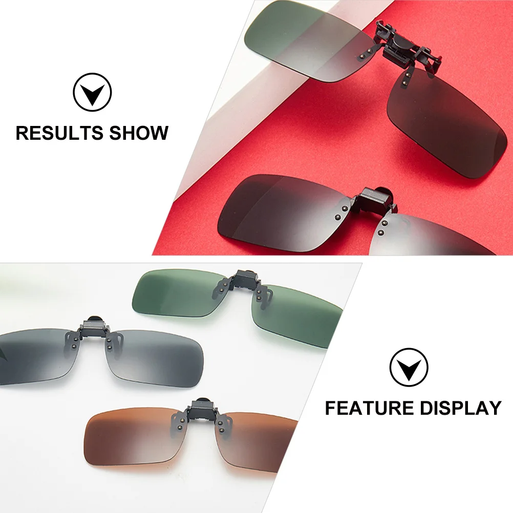 

3Pcs Polarized Clip-on Sunglasses for Prescription Glasses Chic Fashionable Colors -Shaped Myopia Frames Metal Alloy