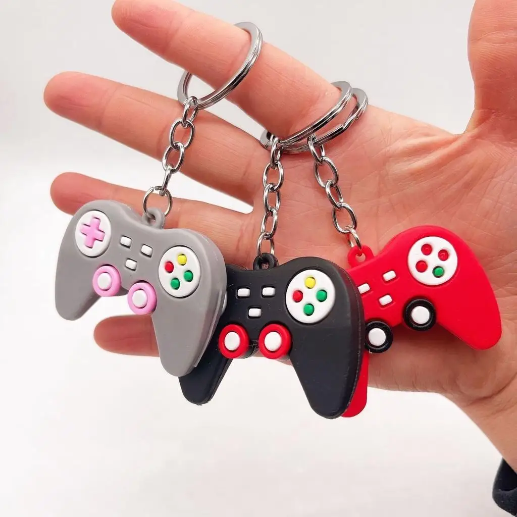 Creative Mini Game Console Handle Keychain Funny PVC Gamepad Keyrings Fashion Handbag Pendant Ornaments Souvenir Friend Gifts